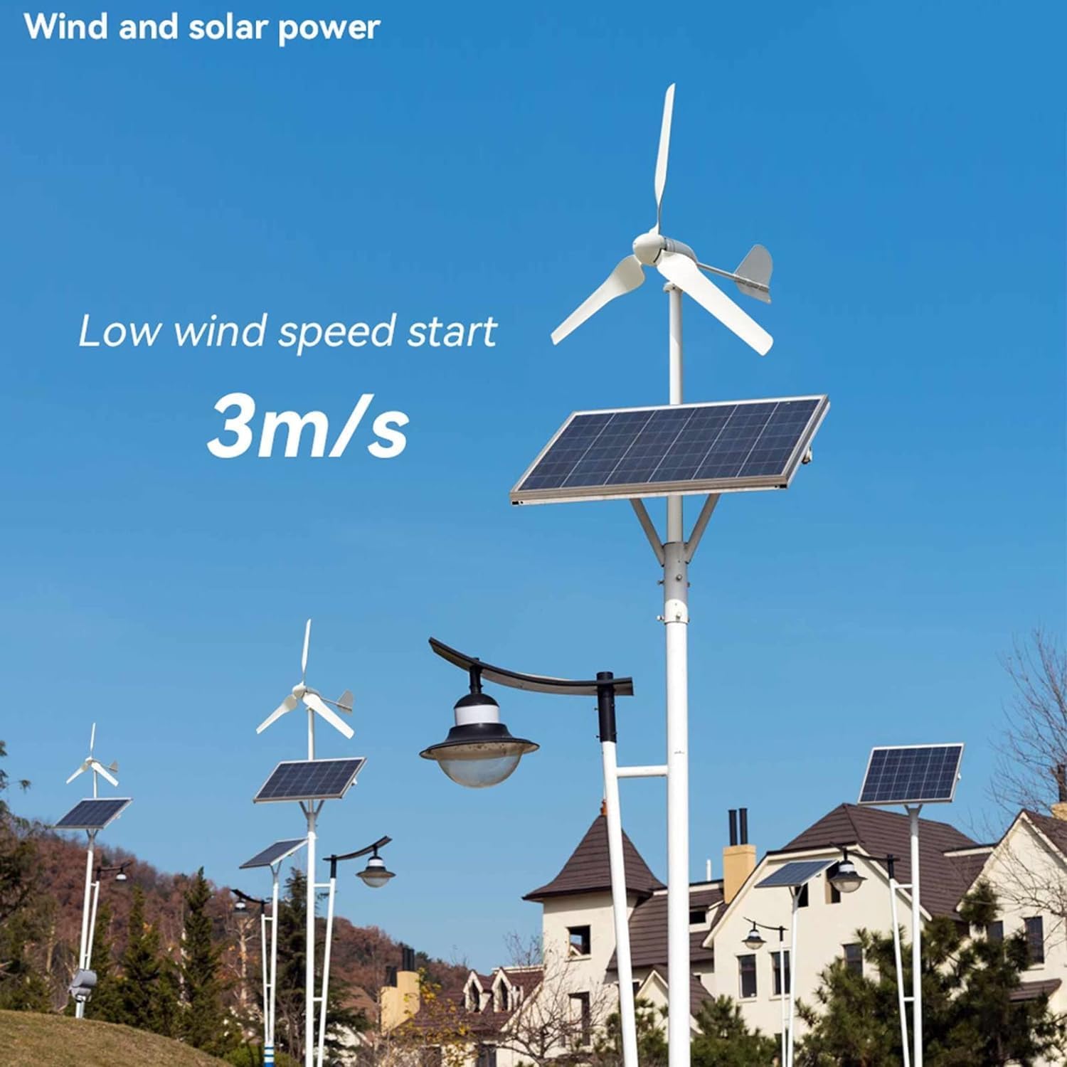 CAJUCA Wind Turbine Generator Kit 3000W 12V 24V 48V Home Wind Turbine Generator 3 Blades Permanent Magnetic Levitation Generator