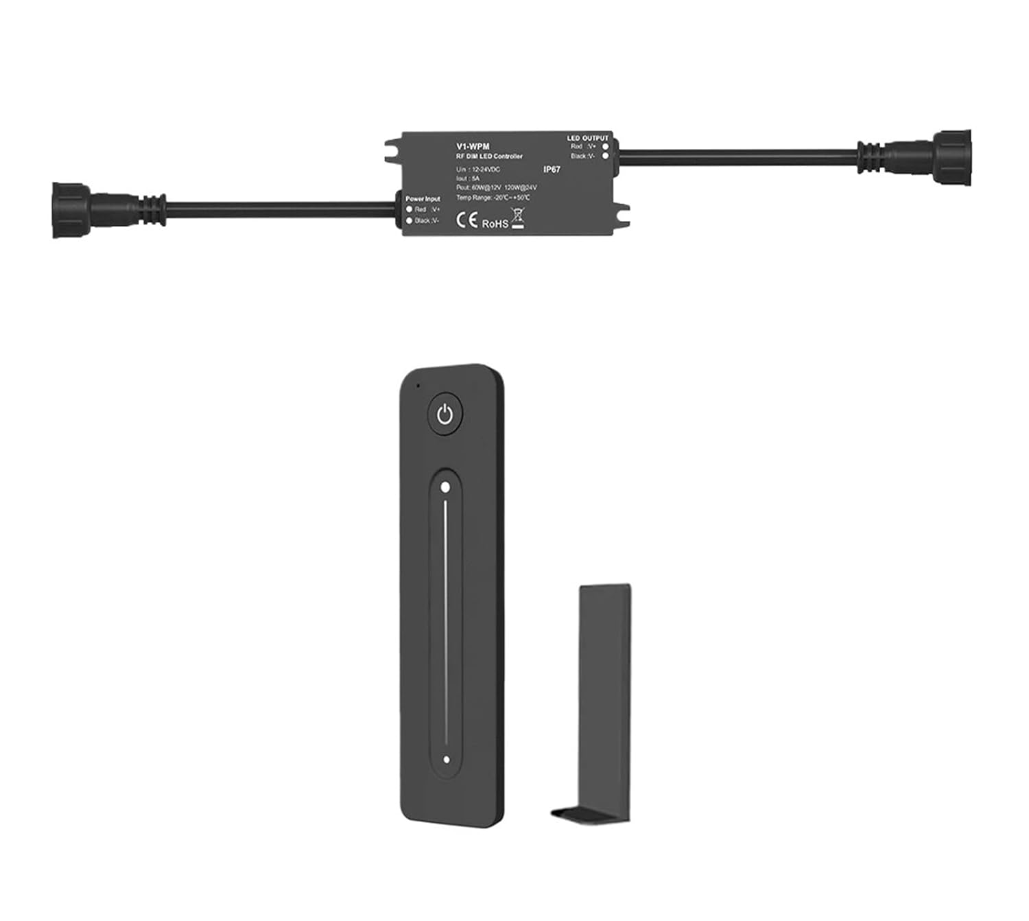 Waterproof Dimmable LED Controller IP67 DC 12V 24V Dimmer 2 Keys(Full KIT)