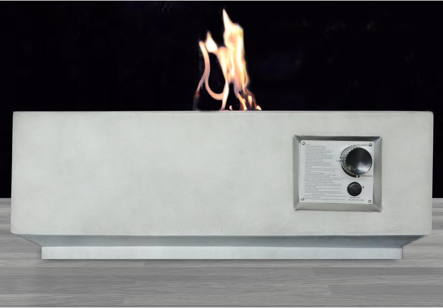 Penau Fiber Reinforced Concrete Propane/Natural Gas Fire Pit Table - 40,000 BTU, Rust & Heatproof, Modern Gray Design, Garden & Outdoor Use