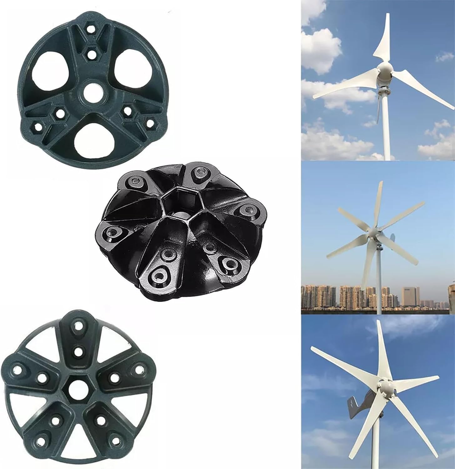 Small Solar-Wind Hybrid Turbine Generator – 3-Blade & 5-Blade Hub Options (530–750 Mm Blades) For Off-Grid, RV, Cabin, Marine & Outdoor Power(Three-leaf hub+five-leaf hub)