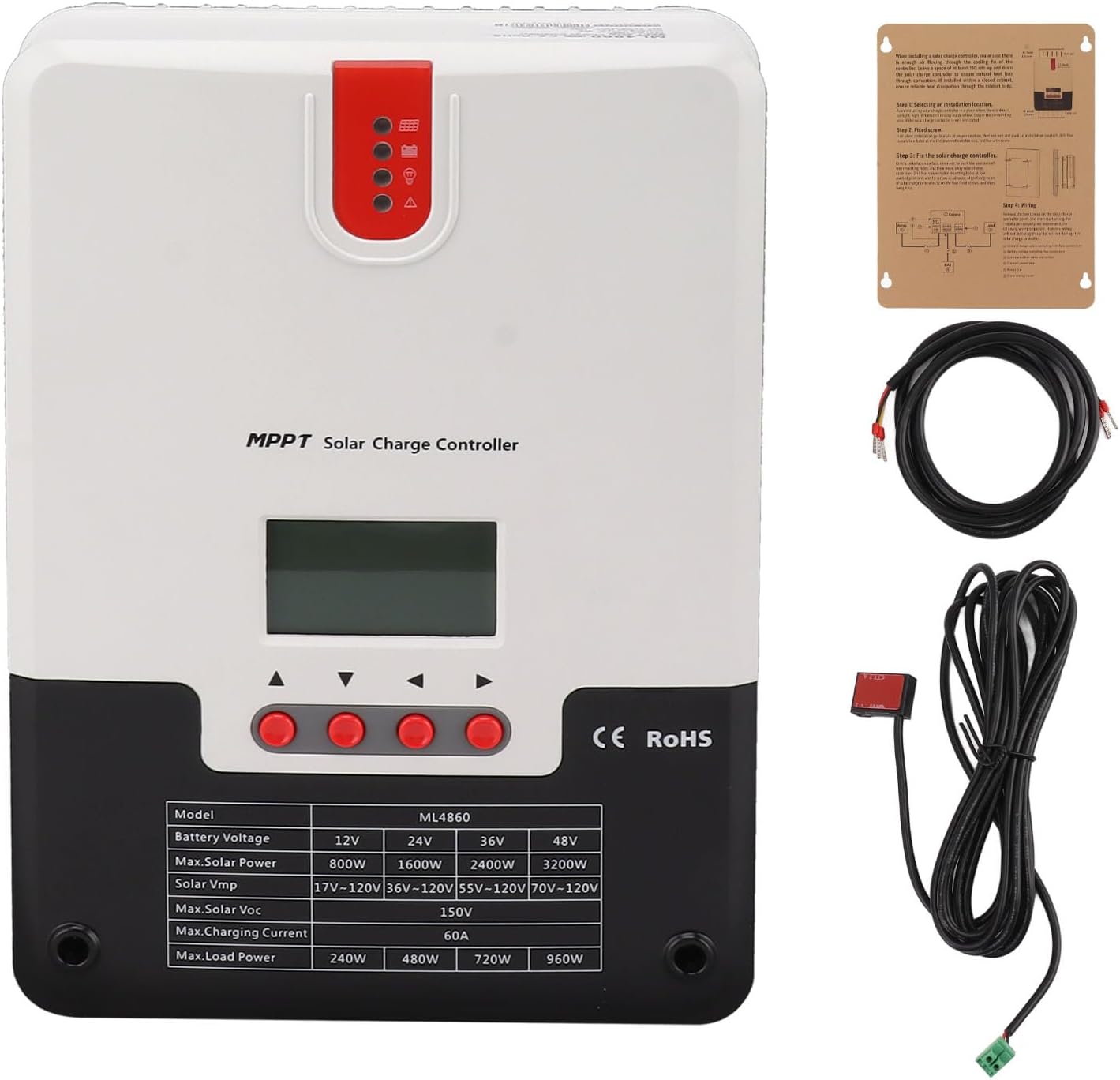 80A MPPT Solar Charge Controller High Efficiency with Multiple Load Control for AGM Sealed Gel Batteries in Off-Grid Solar Systems