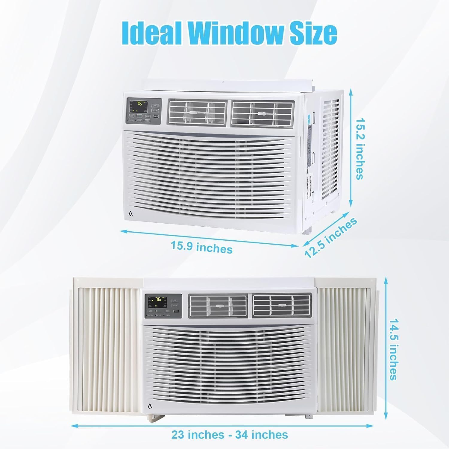 12000 BTU Smart Window Air Conditioner, Cool Up to 250 Sq. Ft. with Remote WiFi Control, Energy Saving, Quiet, Dehumidification, Cooling, White for Office, Bedroom