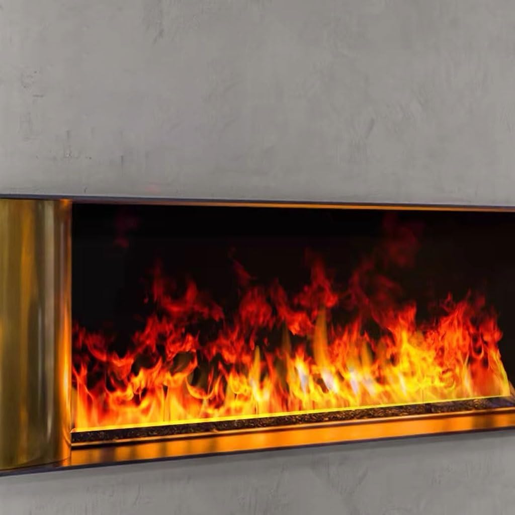 3D Water Vapor Fireplace with Humidifier Flame European Style Simple Intelligent Atomization Fireplace Home TV Cabinet Fireplace Simulation Flame Embedded Fireplace(C)