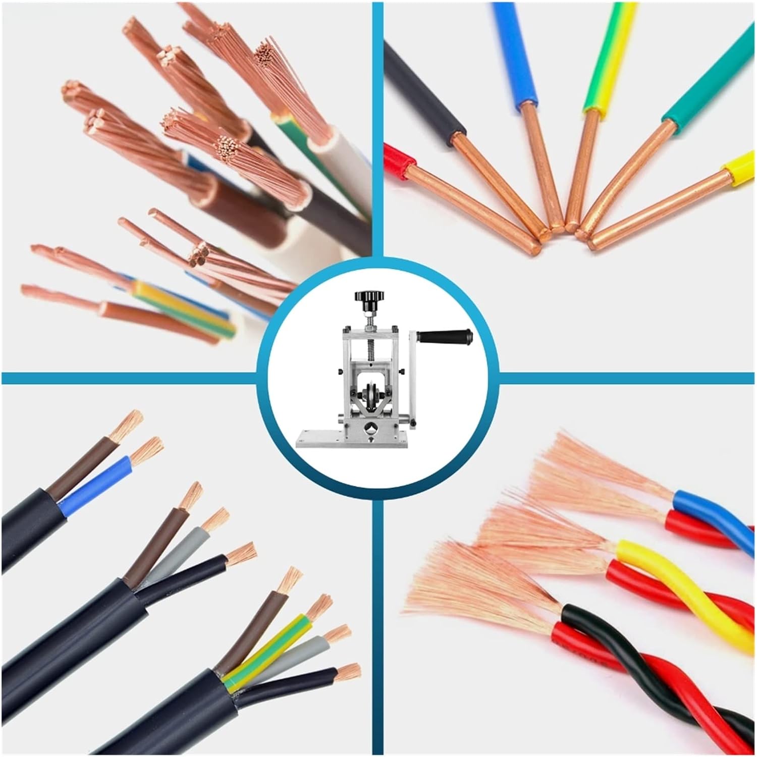 Manual Copper Wire Stripping Machine Scrap Recycle Tool Cable Stripper Peeler Machine Wire Diameter 1-70mm Peeling Tool with Efficiency(1mm-70mm)