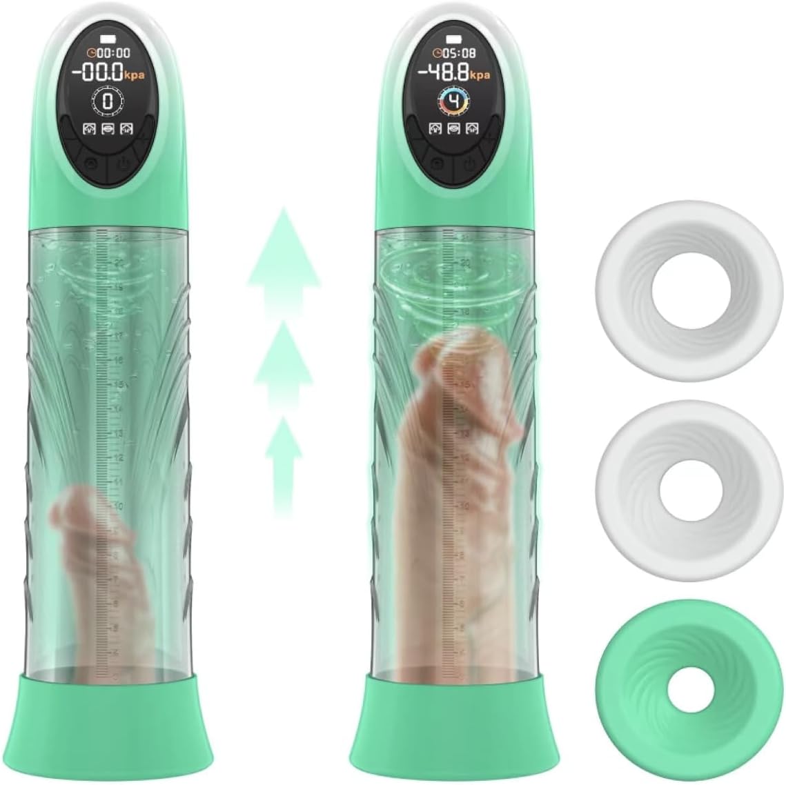 Electric Vacuum and Water Rooster with 4 Pressure Levels and 9 Vacuum Training Modes, with an LCD Display NQ02009