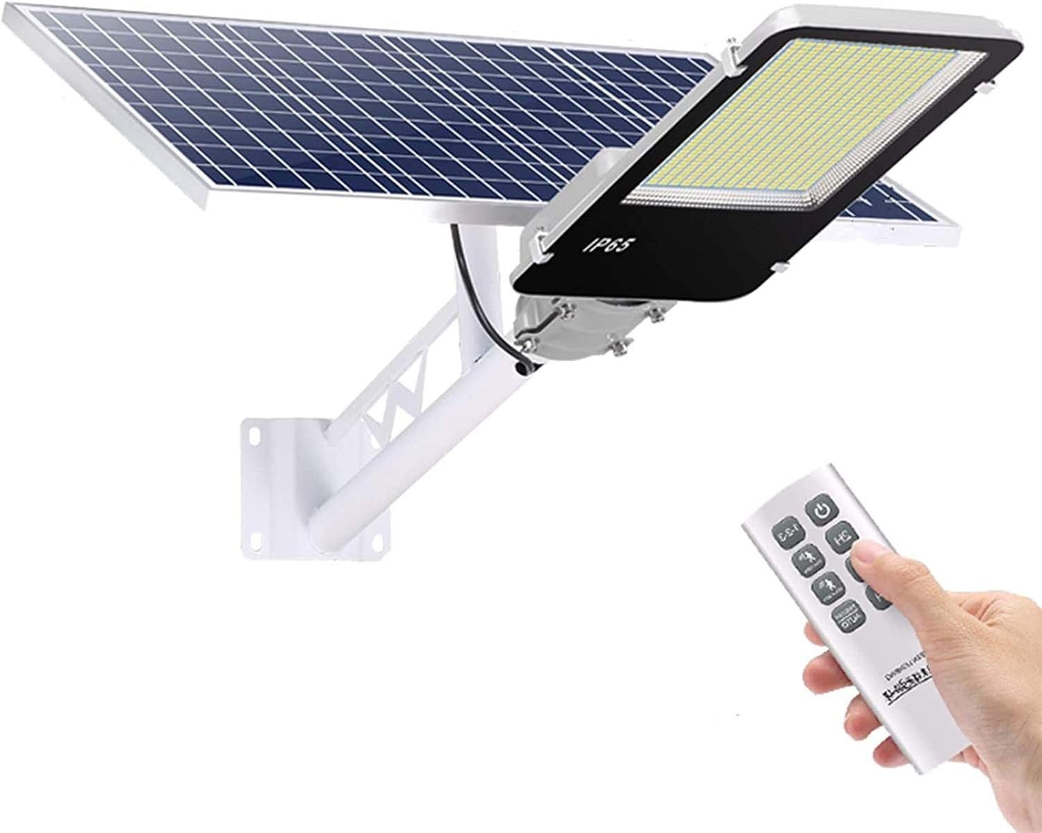 350W 450W 600W Solar Street Lights Outdoor Lamp with Remote Control+Light Control+Radar Sensor Dusk to N Security Led Flood Light for Yard, Garden, Street,450W,1200w