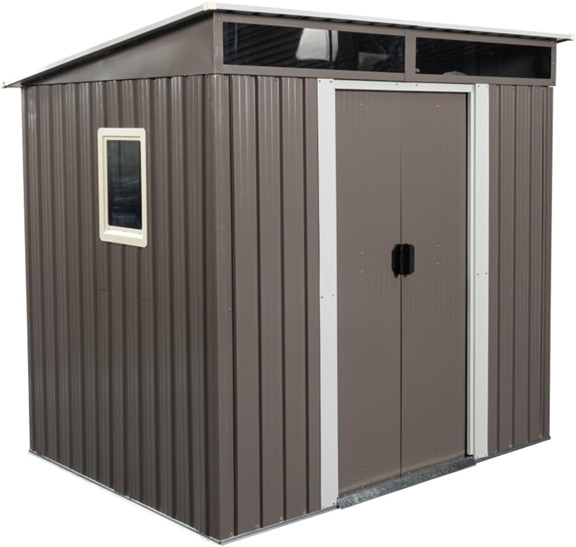 Garden Sheds 6ft x 5ft Outdoor Metal Storage Shed with Window Transparent Plate Outdoor Storage Sheds