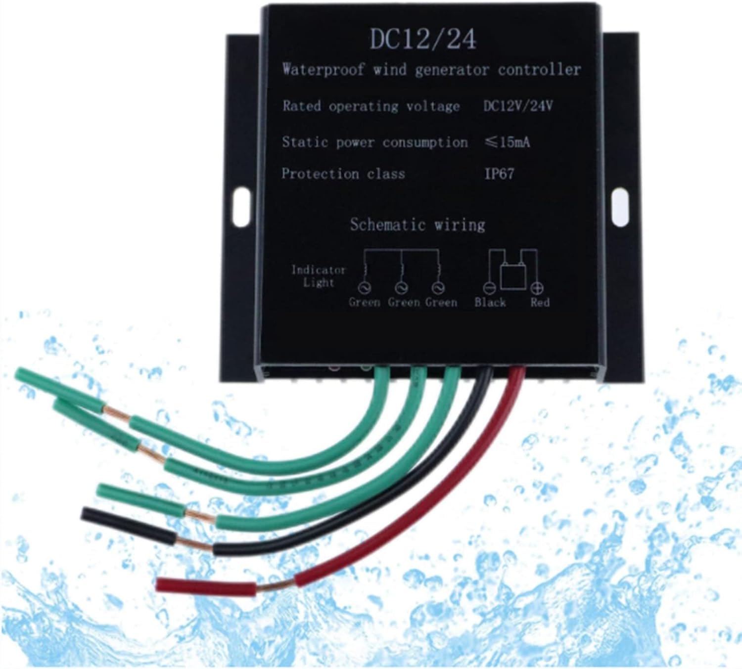Efficient 3000W MPPT Controller, 12V 24V 48V Wind Turbine Generator Charge Controller Regulator (Black)