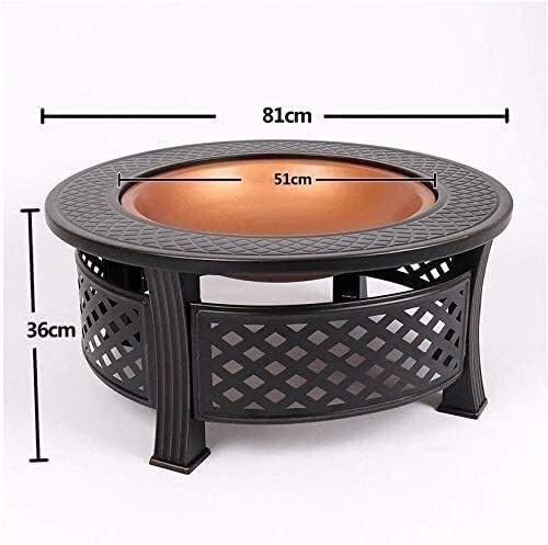 Fire Pits Outdoor Wood Burning Outdoor Patio Steel BBQ Grill Fire Pit Bowl w/Spark Screen Cover, Log Grate, Poker