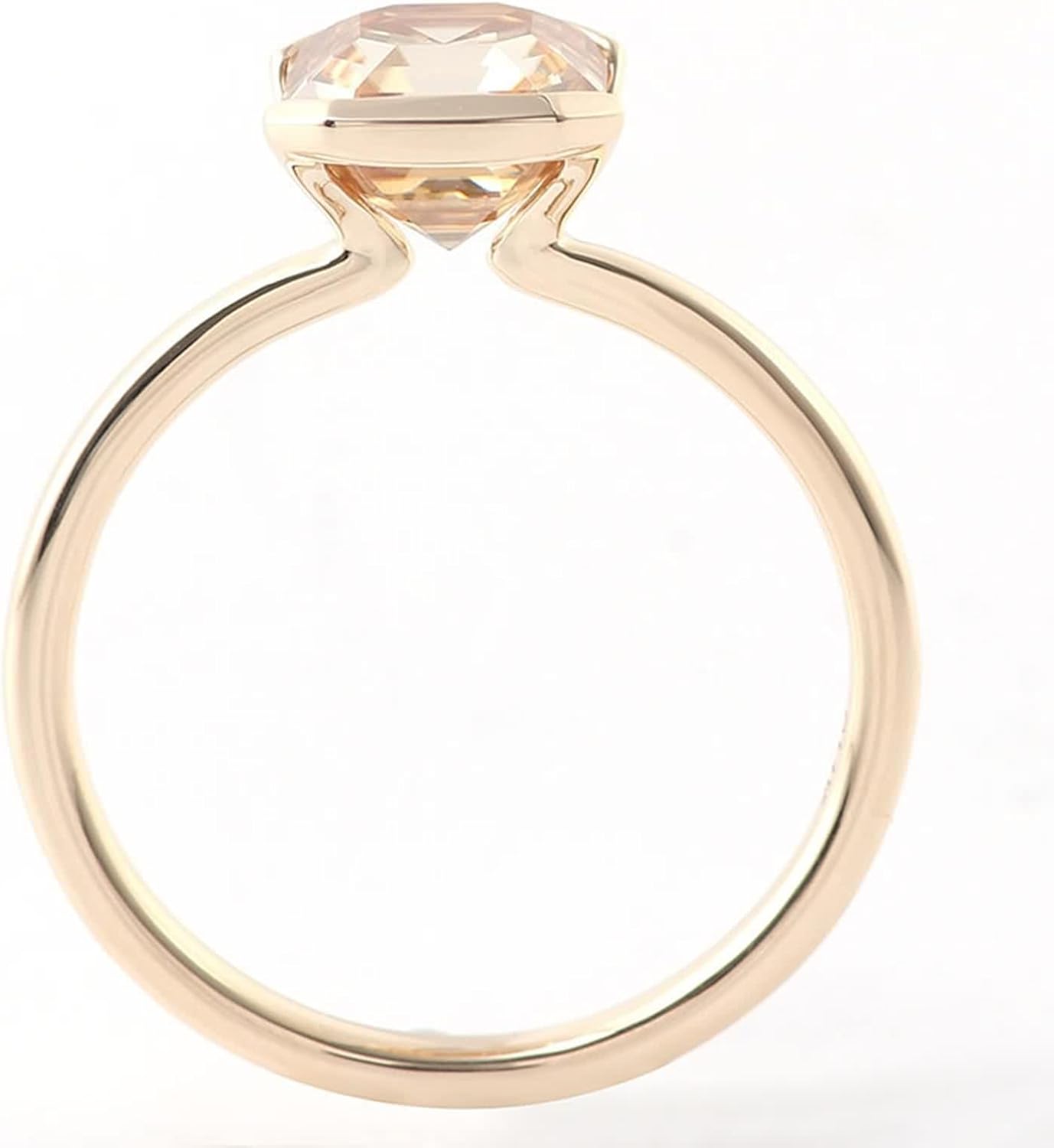 Moissanite Eternity Ring, Wedding Bands Womens Solitaire Ring 9/14/18K Yellow Gold Gift for Wife