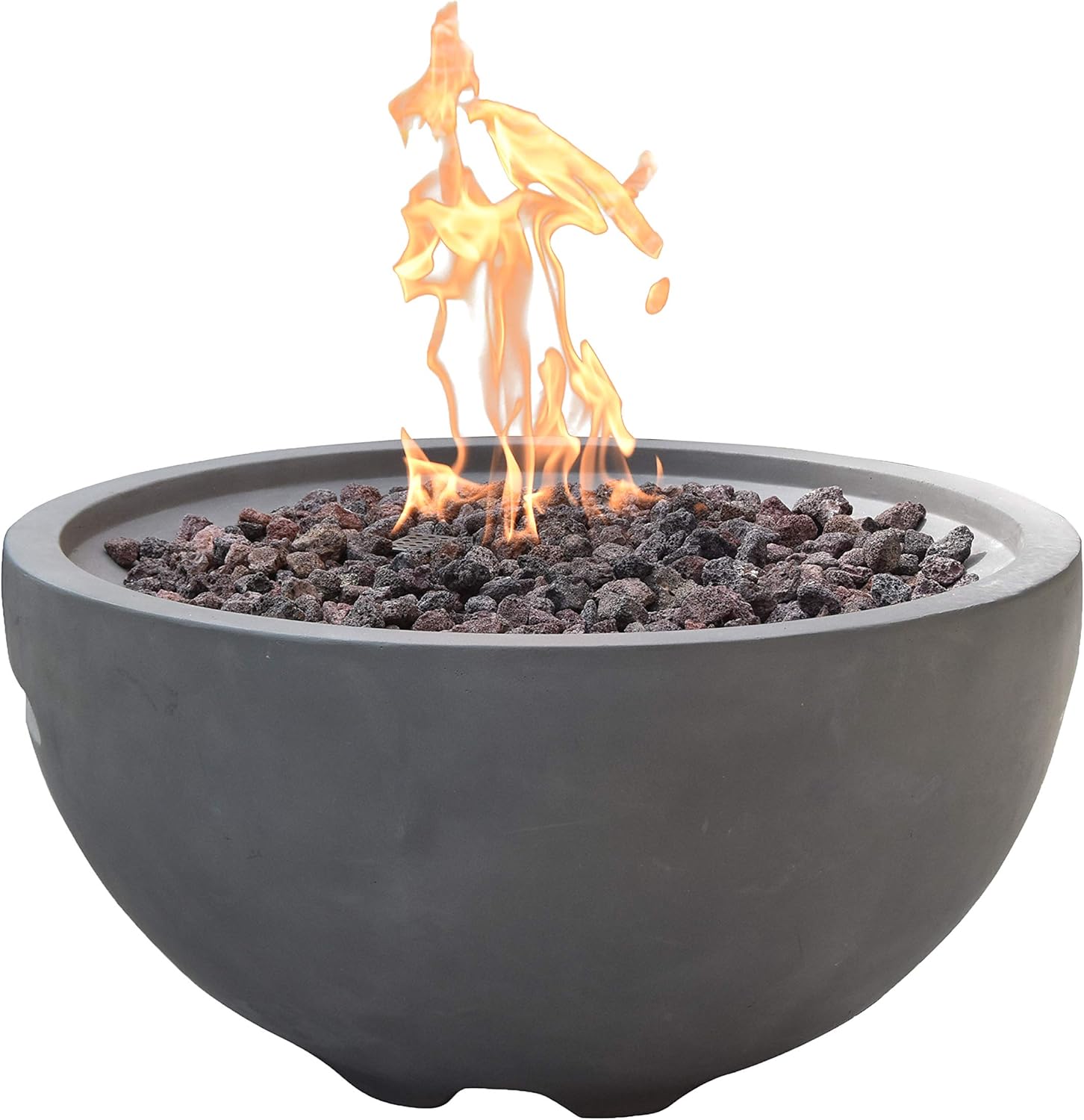 MODENO Outdoor Fire Pit Propane Garden Fire Bowl, 40,000 BTU CSA Certified Firepit，Auto-Ignition System Fireplace, Lava Rock&PVC Cover Included (26 x 26 x 14'', Grey)