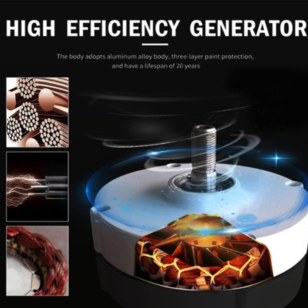 9000W Low Speed 3 Phase Vertical Wind Power Generator W/Controller 12V 24V 48V 220V No Noise Wind Turbine Generator, for Solar Power Generation System