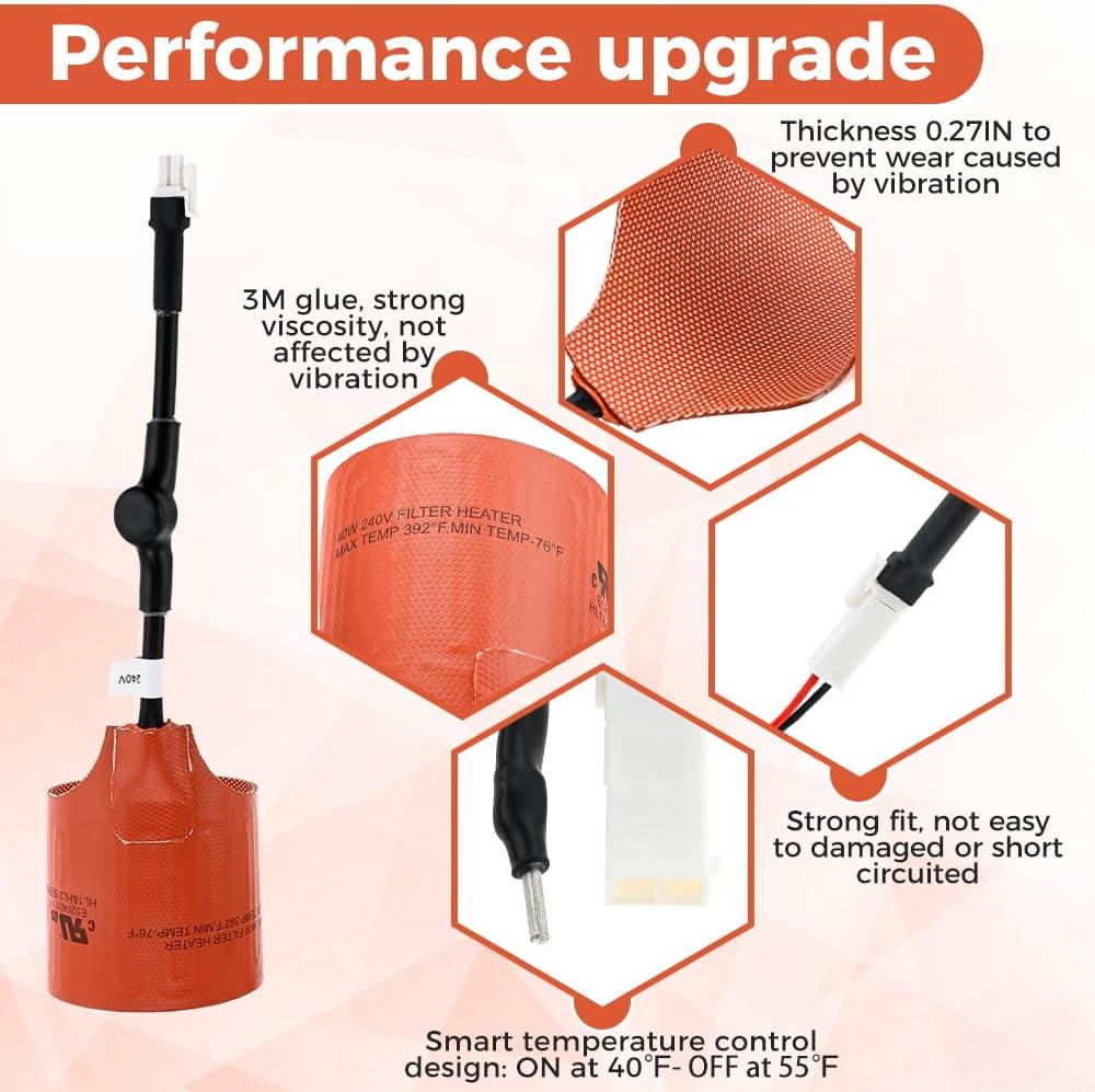 7102 Oil Heater Kit for Generac ,Compatible with 9kW - 22kW Air Cooled Standby Generators, Outdoor Oil Filter Heating Kit, Protect the Engine from Freezing