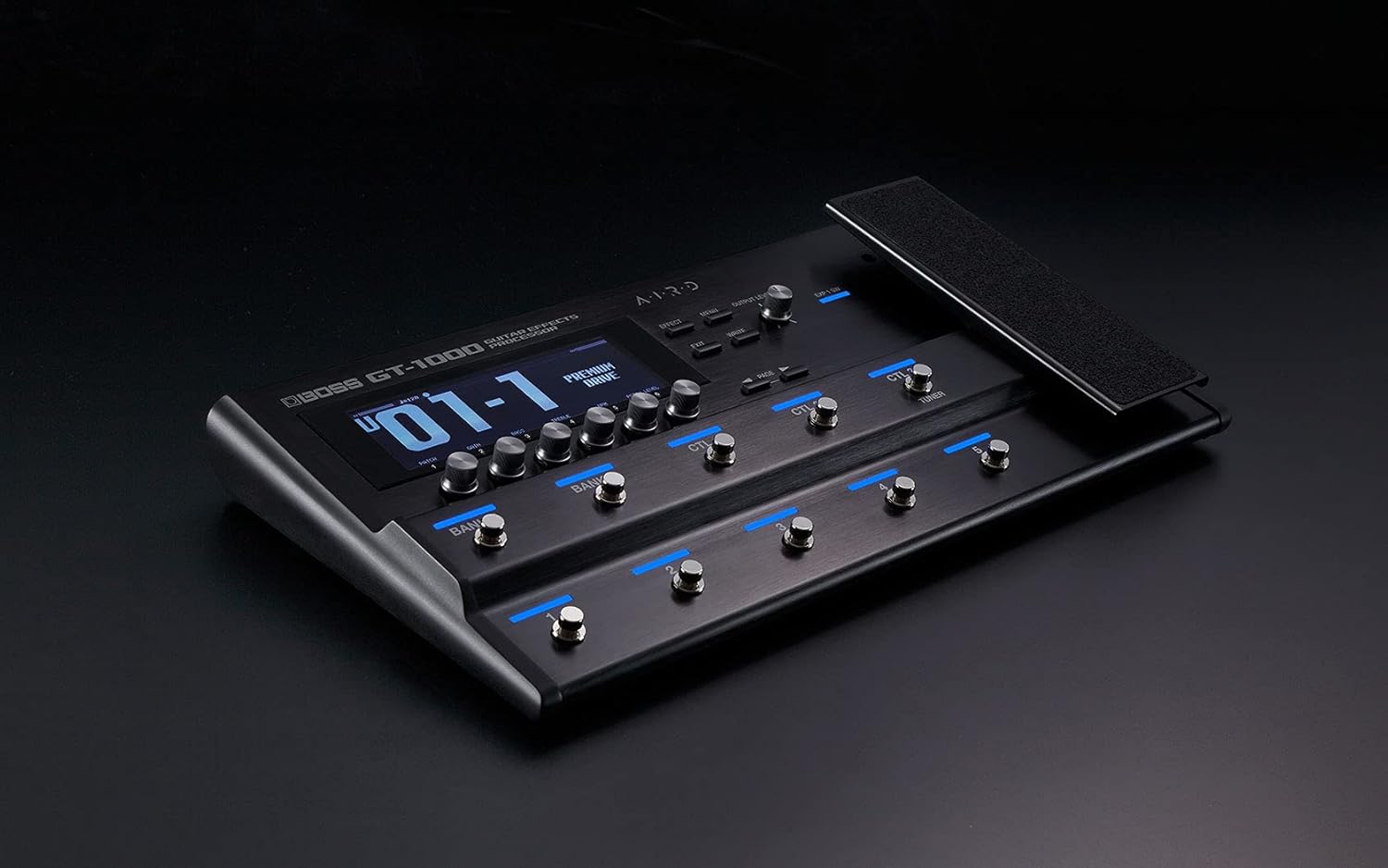 Boss GT-1000 Guitar Effects Processor Bundle with Gearlux Power Supply, Instrument Cable, Patch Cable, and Picks