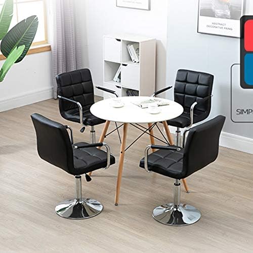 Mlaea Conference Reception Chair, Dining Bedroom Living Room Chair with Backrest, Height Adjustable Home Office Desk Chair, 37 * 41-56CM(Color:#1)