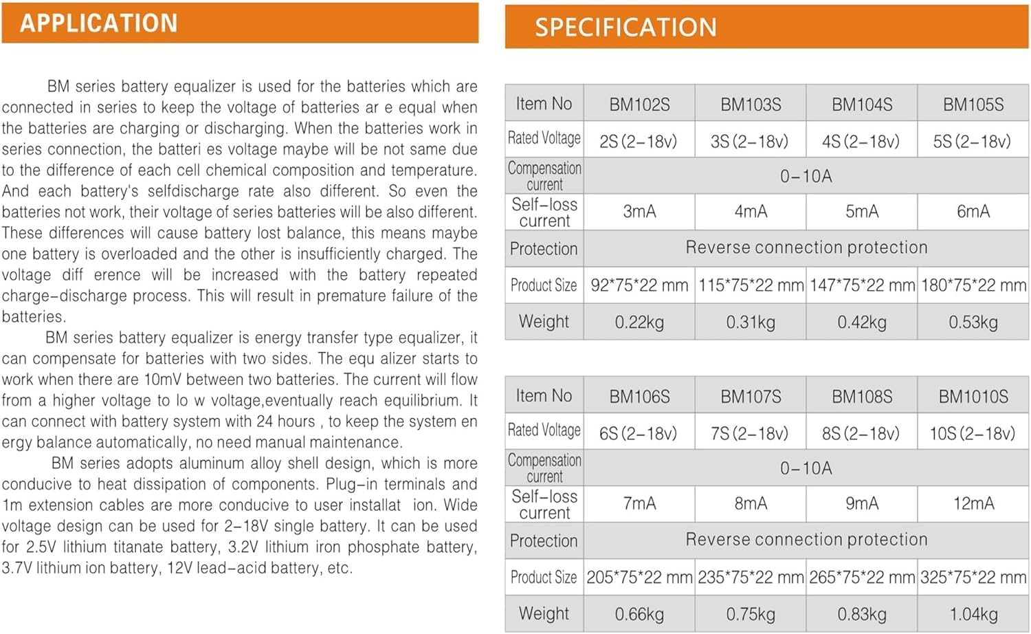 Battery Equalizer BM104S 4 x 12V Batteries 48V DC Inverter Active Voltage Balancer Charger Discharge Regulator (BM104S)