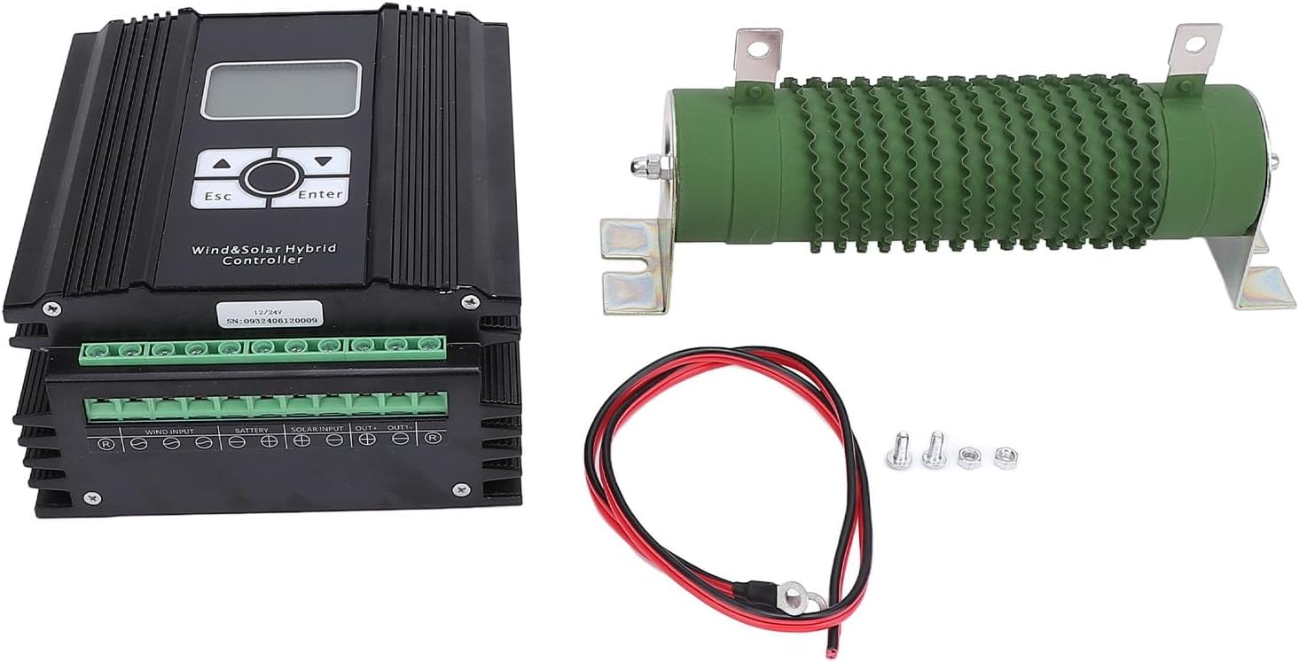 Wind Solar Hybrid Charge Controller 12V/24V MPPT Technology LCD Display Solar Panel System Intelligent Regulator (600W Fan)