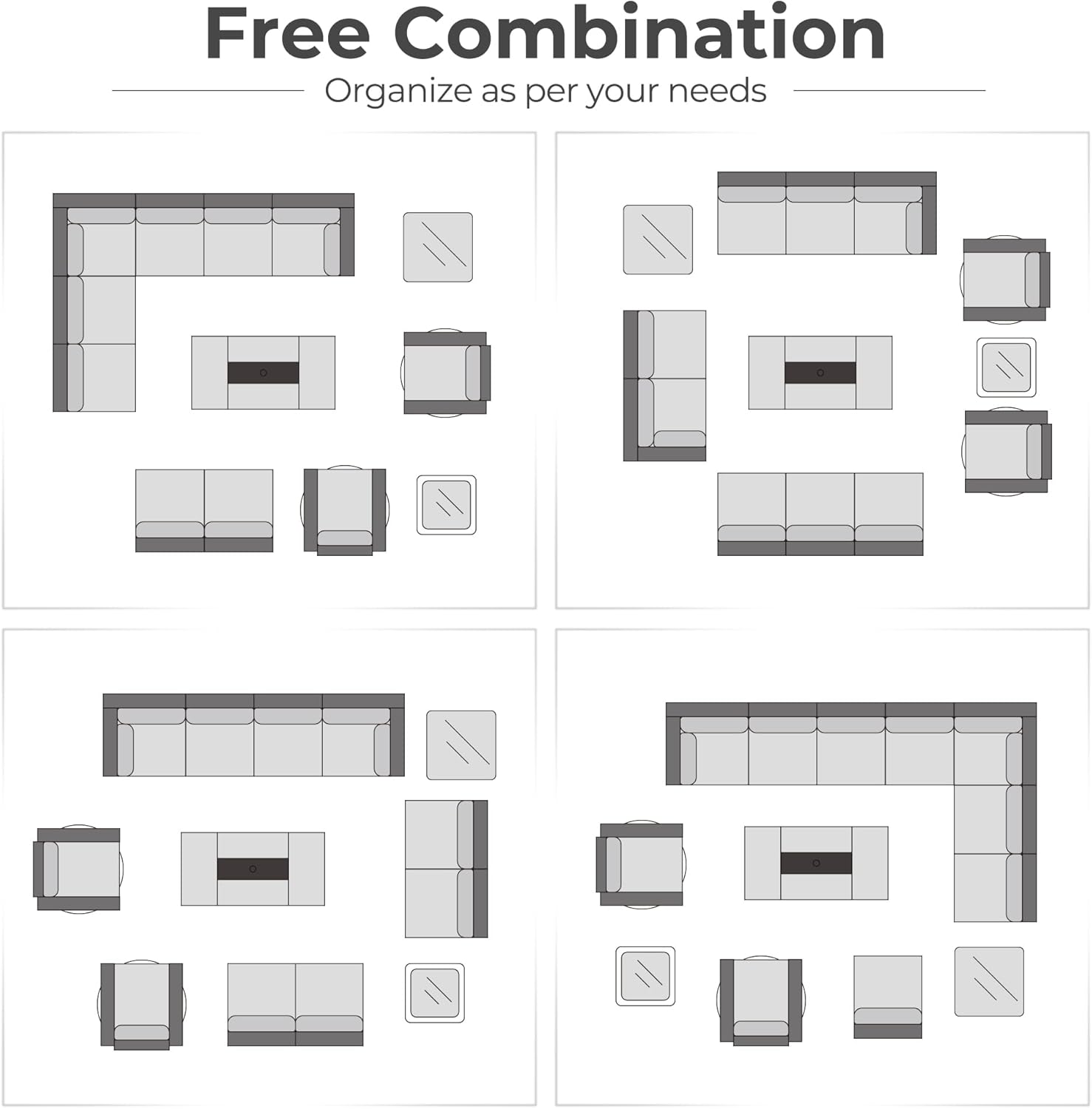 HOOOWOOO Outdoor Patio Furniture with Fire Pit Set 13 Pieces Patio Set with Fire Pit Wicker Outdoor Furniture with Fire Pit Table Set Patio Sectional Set with Swivel Chairs,Denim Blue