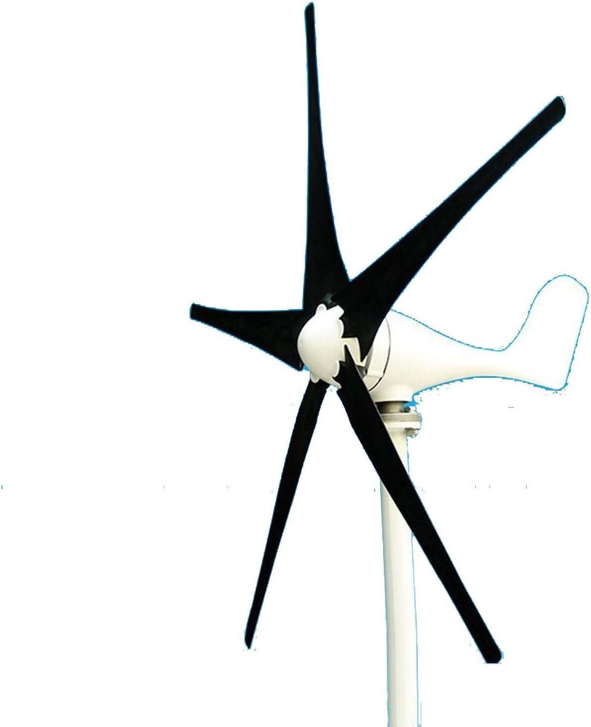 2000W 5 Blade Windmill Horizontal Axis Wind Turbine， with MPPT Charge Controller Wind Turbine Kit Power Generation Home Windmill Three-Phase AC Permanent Magnet Generator (24.0, Volts)