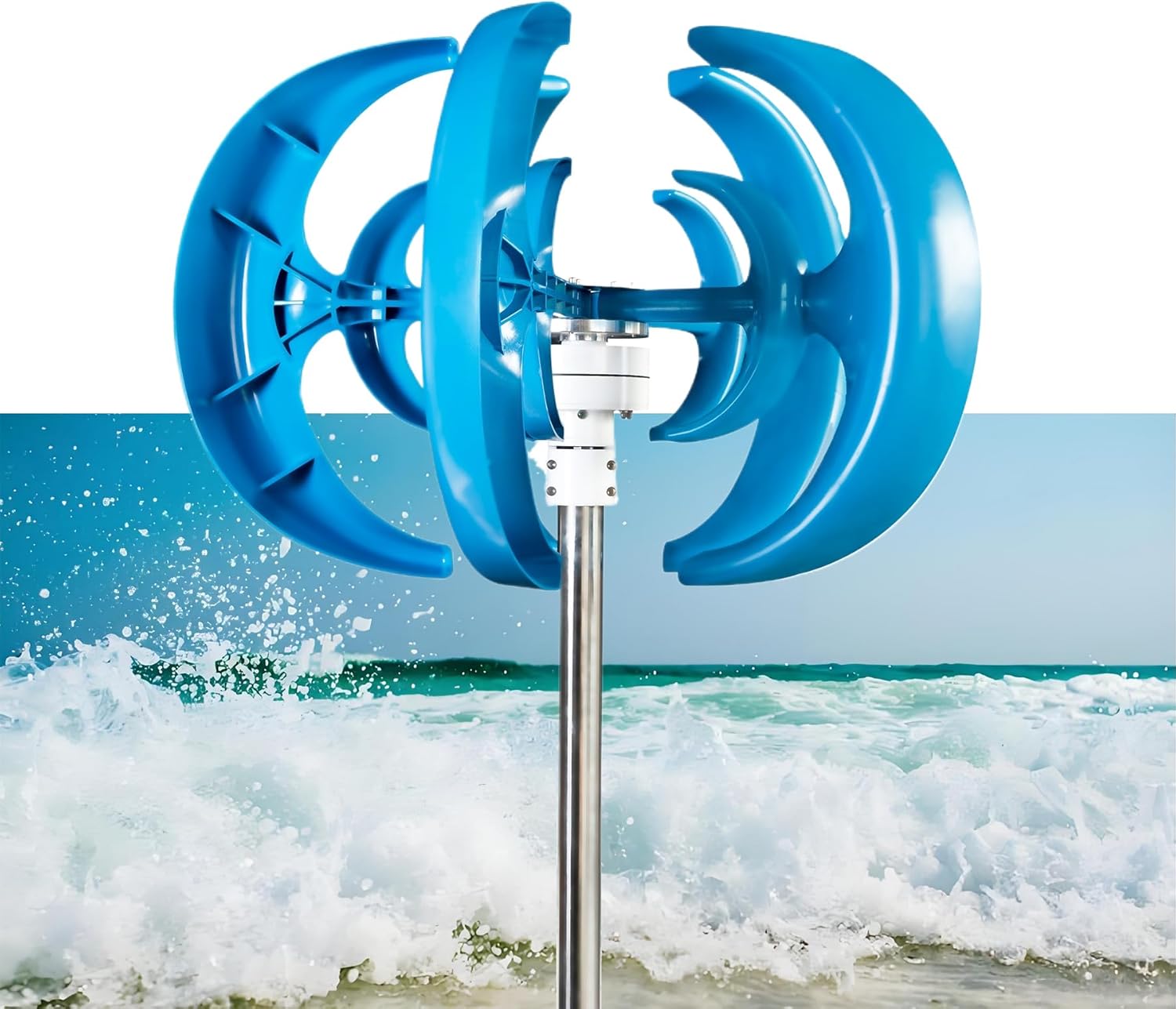 Low Noise Wind Turbines Generator, 12V 24V 48V 14000W Vertical Wind Turbine Power Generator Low Wind Speed Start Cabins Or Mobile Homes