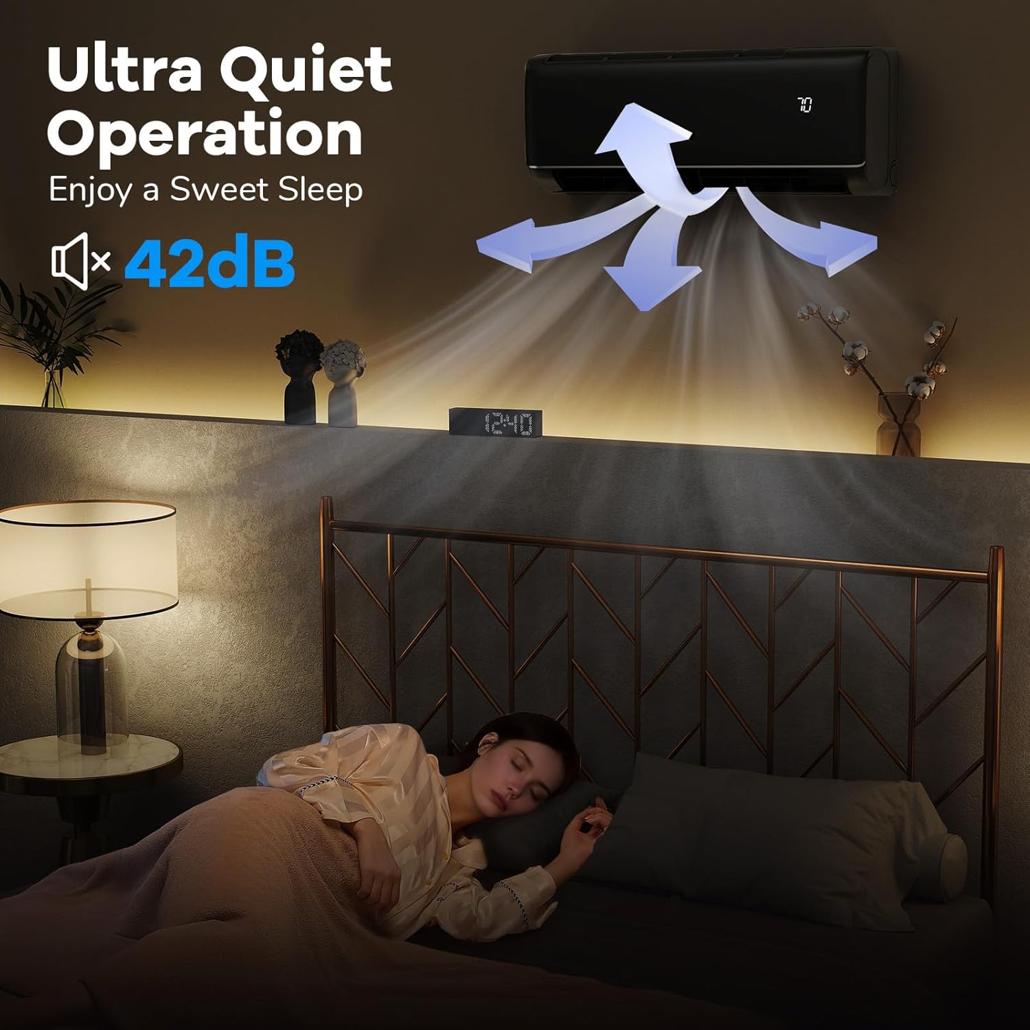 ARLIME 12000 BTU Mini Split Air Conditioner & Heater, WiFi Enabled 22 SEER2 115V Ductless Inverter AC Unit w/Complete Installation Kit, Works with Alexa, Cools Up to 750 Sq.Ft (Dark Grey,12000BTU)