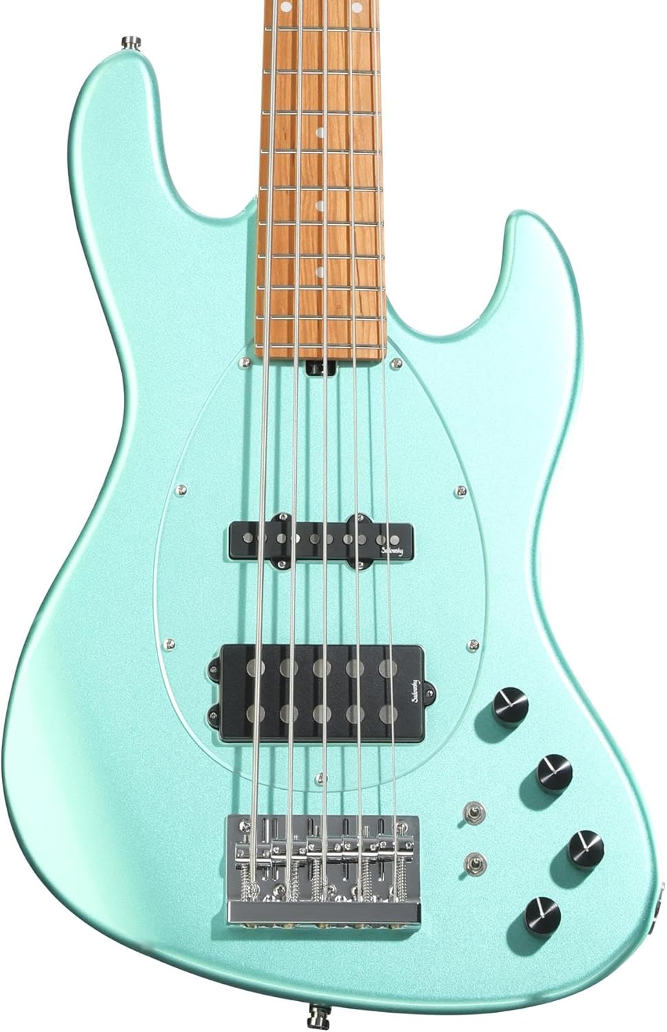 Sadowsky MetroExpress Vintage M/J 5-string Bass Guitar - Sage Green, Roasted Maple Fingerboard