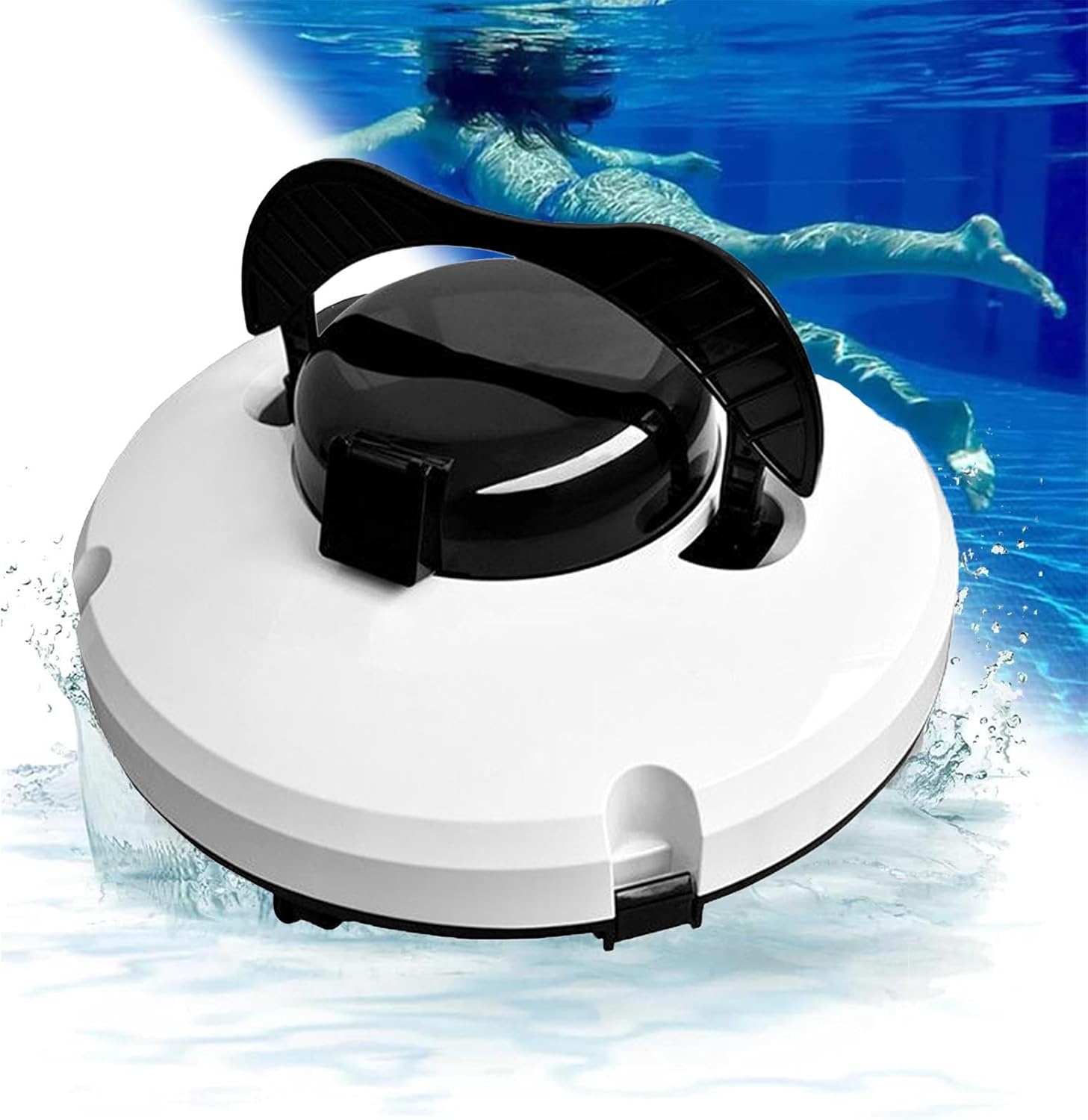 Intelligent Cordless Pool Cleaners, Wall Climbing Pool Cleaning Robot, for Above Ground & In-Ground Pools, Fully Automatic Pool Vacuum Cleaner,White