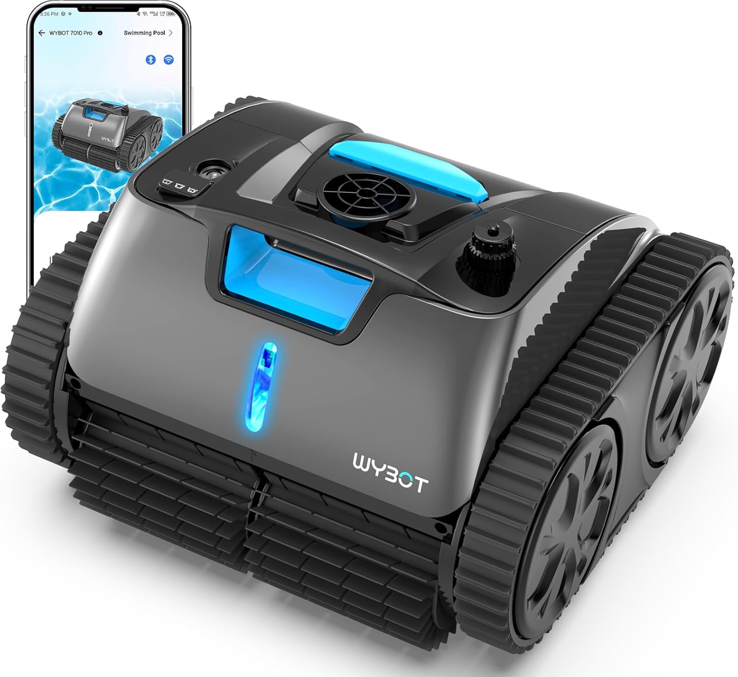 (Upgraded) WYBOT C1 Max Inground Pool Vacuum Robot with APP, Manual Mode Switching, 180~210 Mins, Smart Navigation for 2152 sq.ft, Floor & Wall Climbing Pool Cleaner, Ideal for Inground & Above Ground