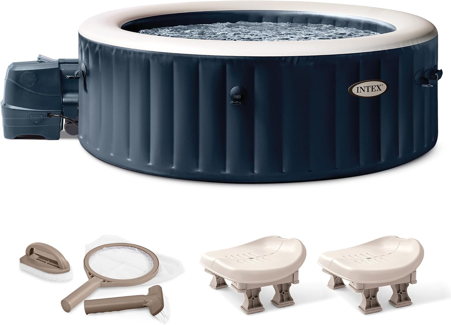 Intex PureSpa Plus Portable Inflatable Hot Tub Bubble Jet Spa, 77