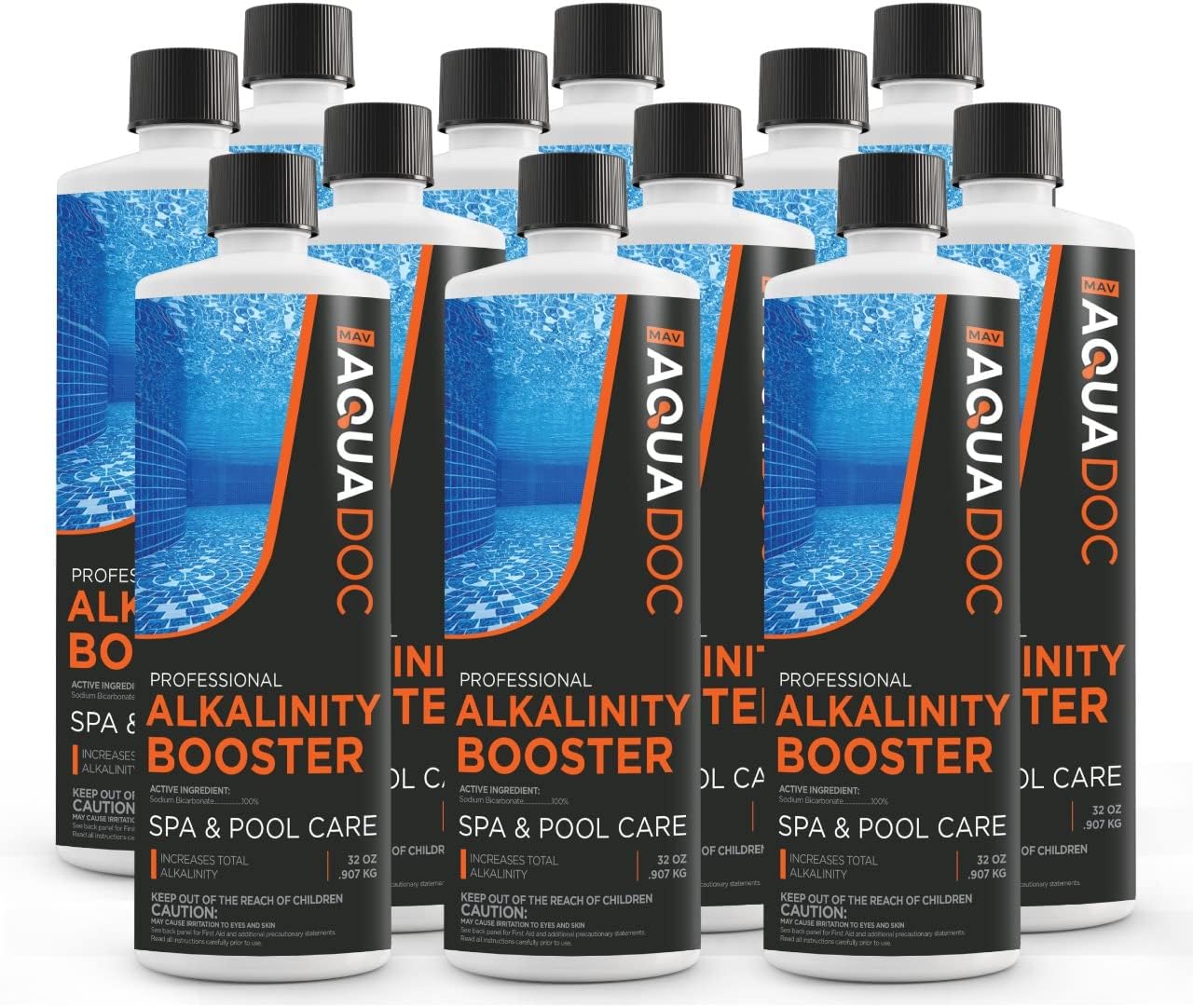 AquaDoc Total Alkalinity Increaser for Hot Tub – Booster for Spa pH Balance – Fresh Water Treatment – 12 Pack