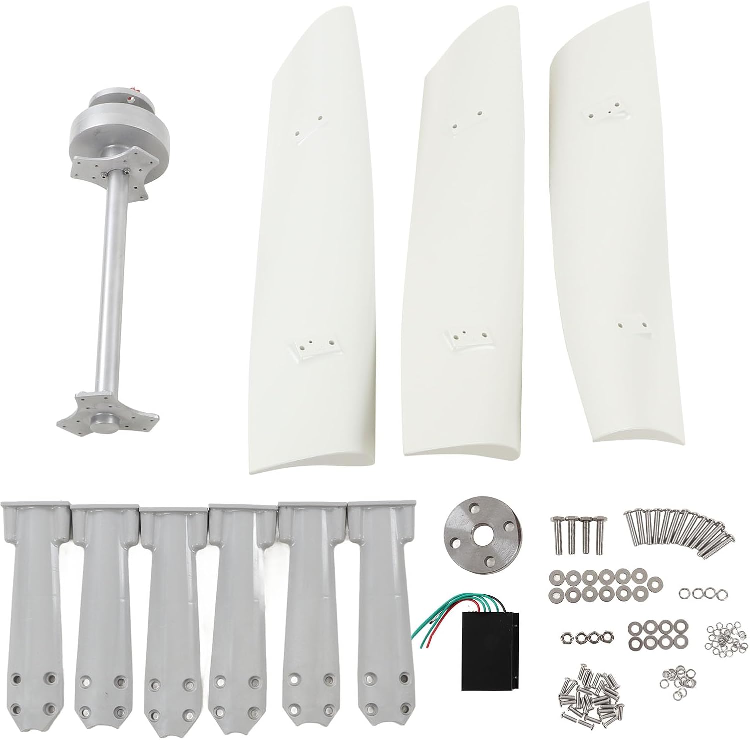 Walfront Vertical Wind Turbine Generator Kit with MPPT Controller Low Vibration and Noise Maglev for Marine RV Home 800W (12V)