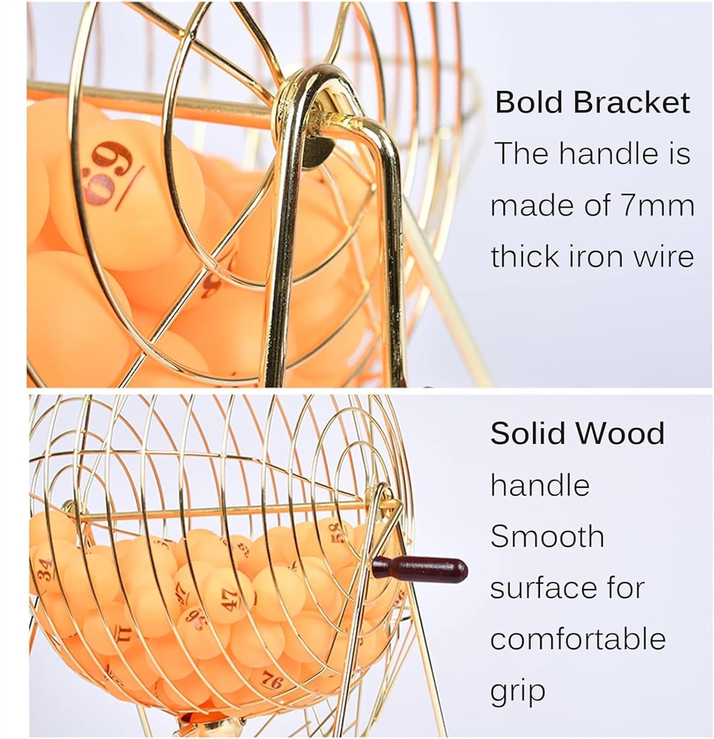 Hand Shake Ball Number Selector Ball Manual Metal Bingo Cage Lottery Machine for Entertainment Venues, Shopping Malls and Supermarkets