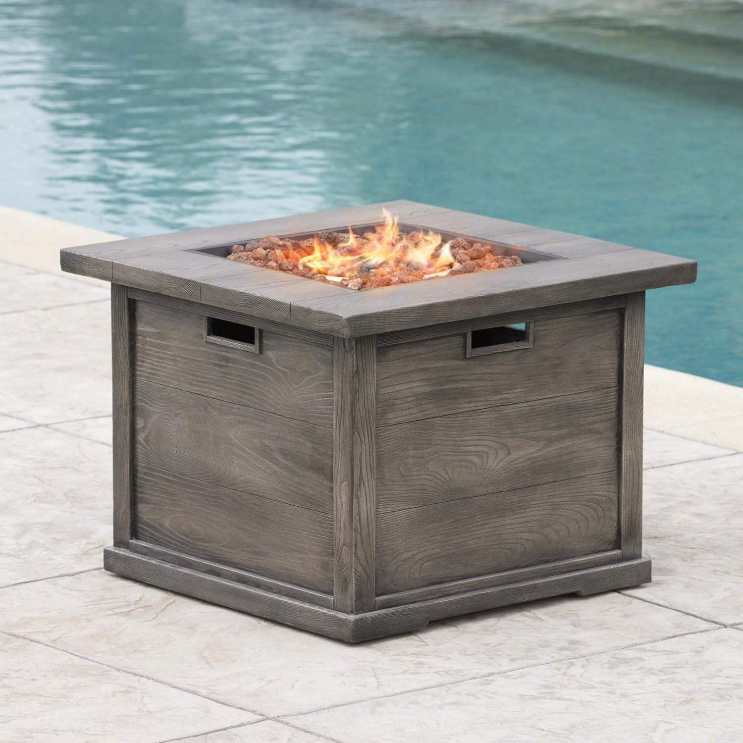 Ellington 40,000 BTU Square FIRE Pit- Grey