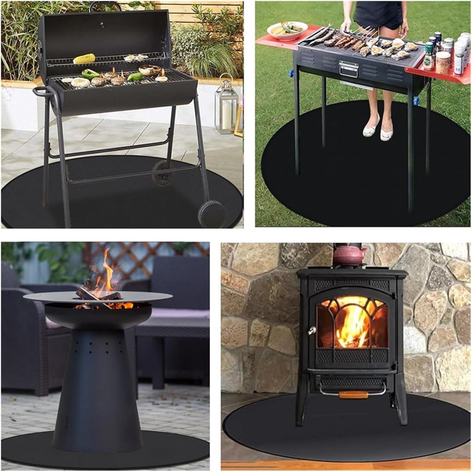 24 Inch Fire Pit Mat – Heat Resistant Deck Protector for Grill, Bonfire, Chiminea – Outdoor Patio or Lawn Saver from Burns or Fire Damage