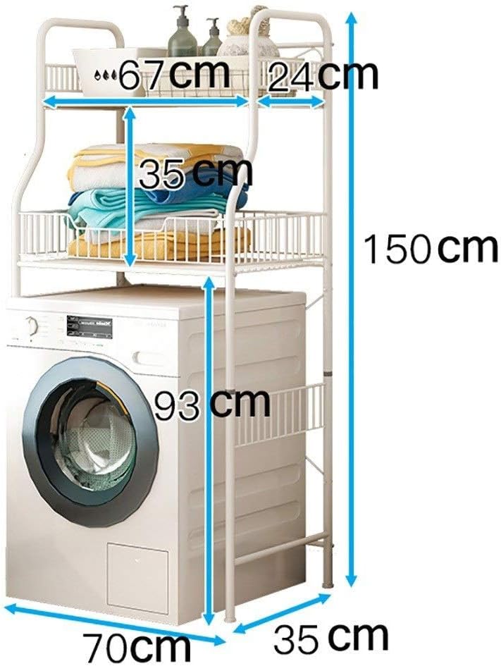 Washing Machine Over Toilet Storage Rack, Bathroom Tower Storage Rack, 2 Layer Drum Storage Rack (B)