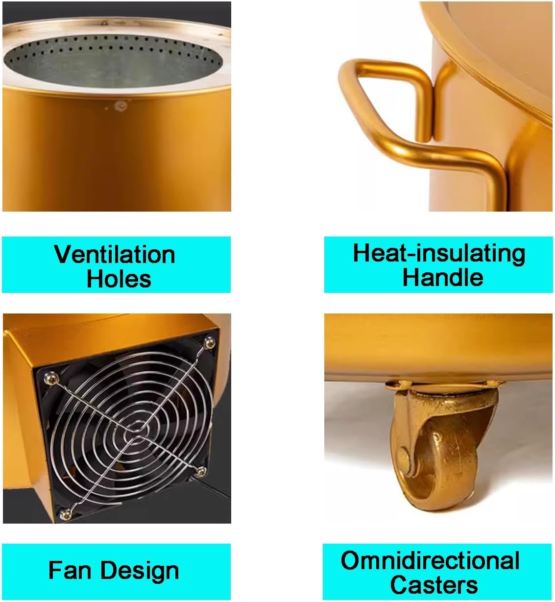 Smokeless Fire Pit, Burn Barrels for Outside, Paper Burner, Outdoor Fireplace, Fire Cage for Burning Garbage, Waste Paper, Leaves(Silver,47cm/18in)