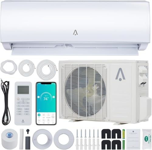 21Seer2 Split Air Conditioner, 24,000 Btus Mini Split Ac/Heating System, Inverter Ductless Air Conditioner w/Alexa, Heat Pump & Installation Kit, Wall Mounted Ac Unit Cools Room Up to 1500 Sq.Ft, 230V