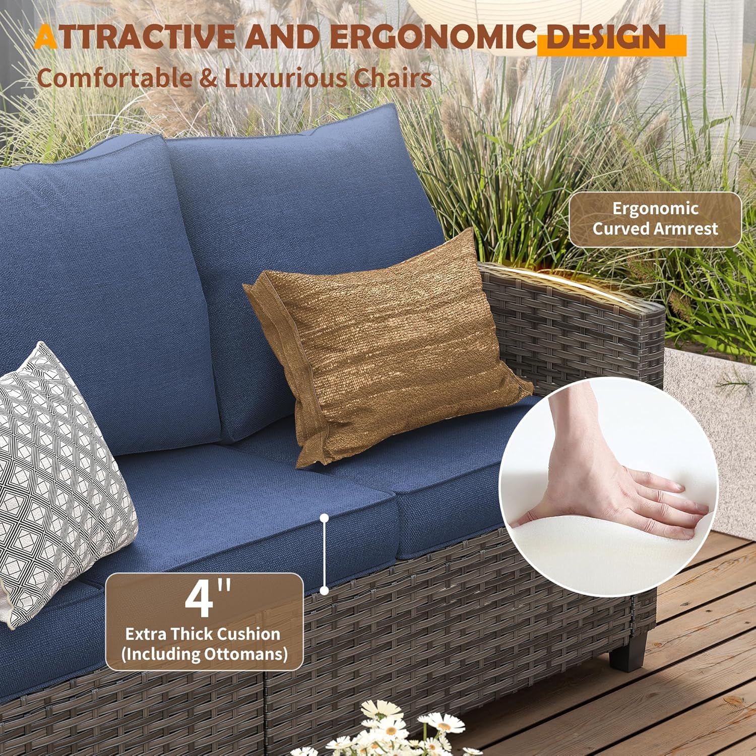 UDPATIO Patio Furniture Set with 44