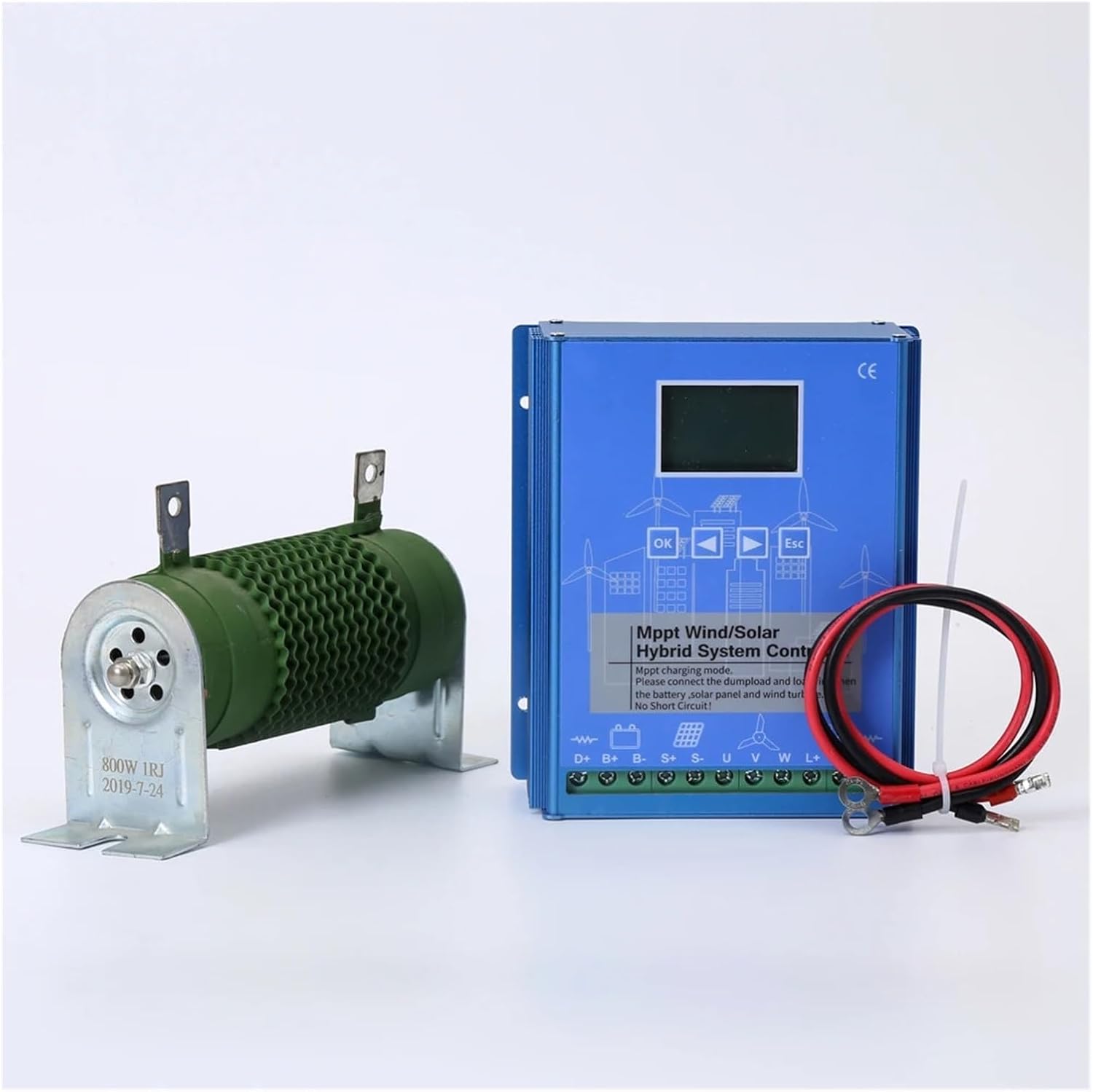 Solar Controller, 2800W MPPT Wind Solar Hybrid Controller Boost Charr 12V 24V 48V Free Dump Load(Wind1KW Solar1KW)