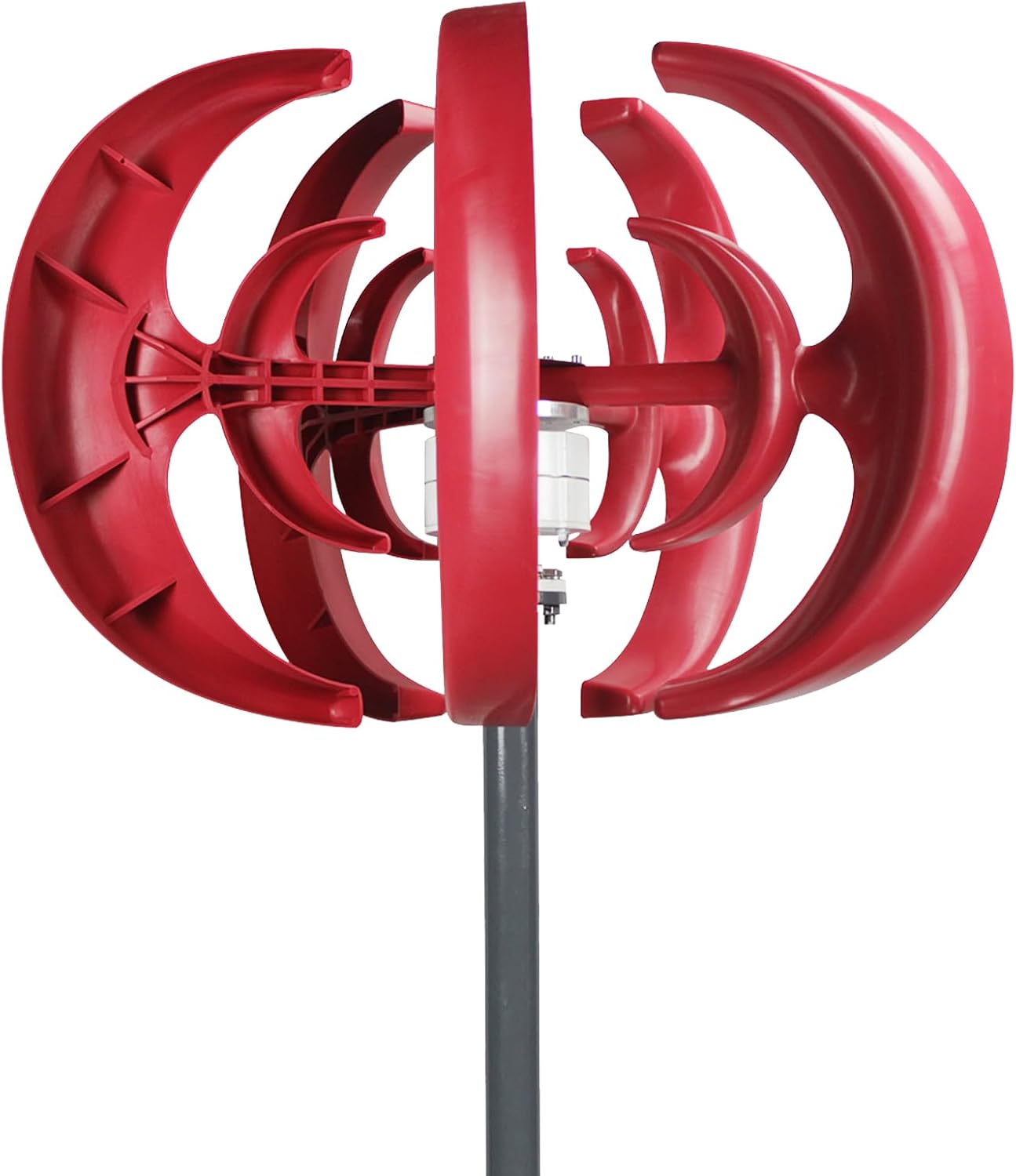 600W 5-Blade Vertical Axis Wind Turbine Generator Kit, DC12V Windmill Generator,Electromagnetic Power Production, Efficient Wind Energy Converter Red