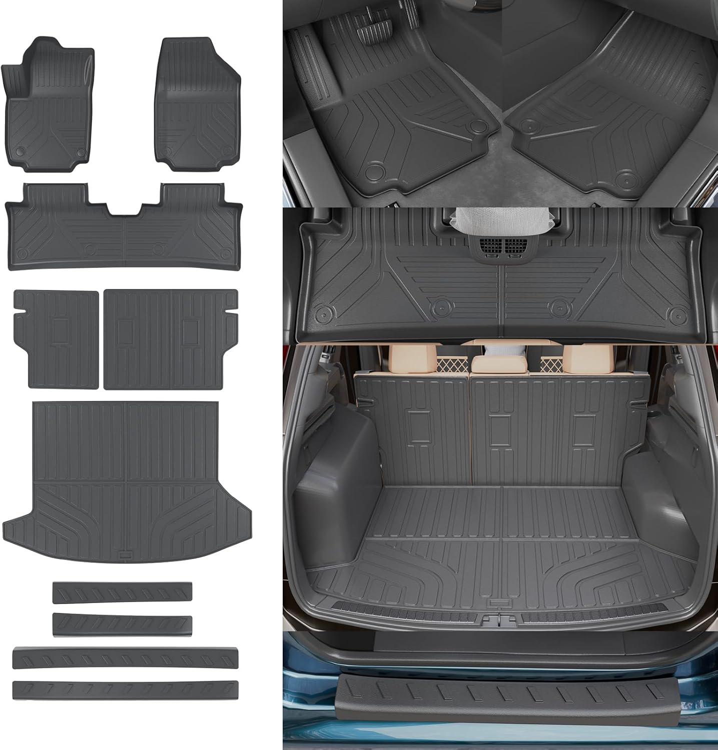 Rongtaod Floor Mats Compatible with 2025 2026 Chevrolet Equinox GMC Terrain NO EV Trunk Mat Trunk Liner Cargo Liner Door Still Protector Chevy Equinox Accessories (Floor Mats Full Set 10pcs)