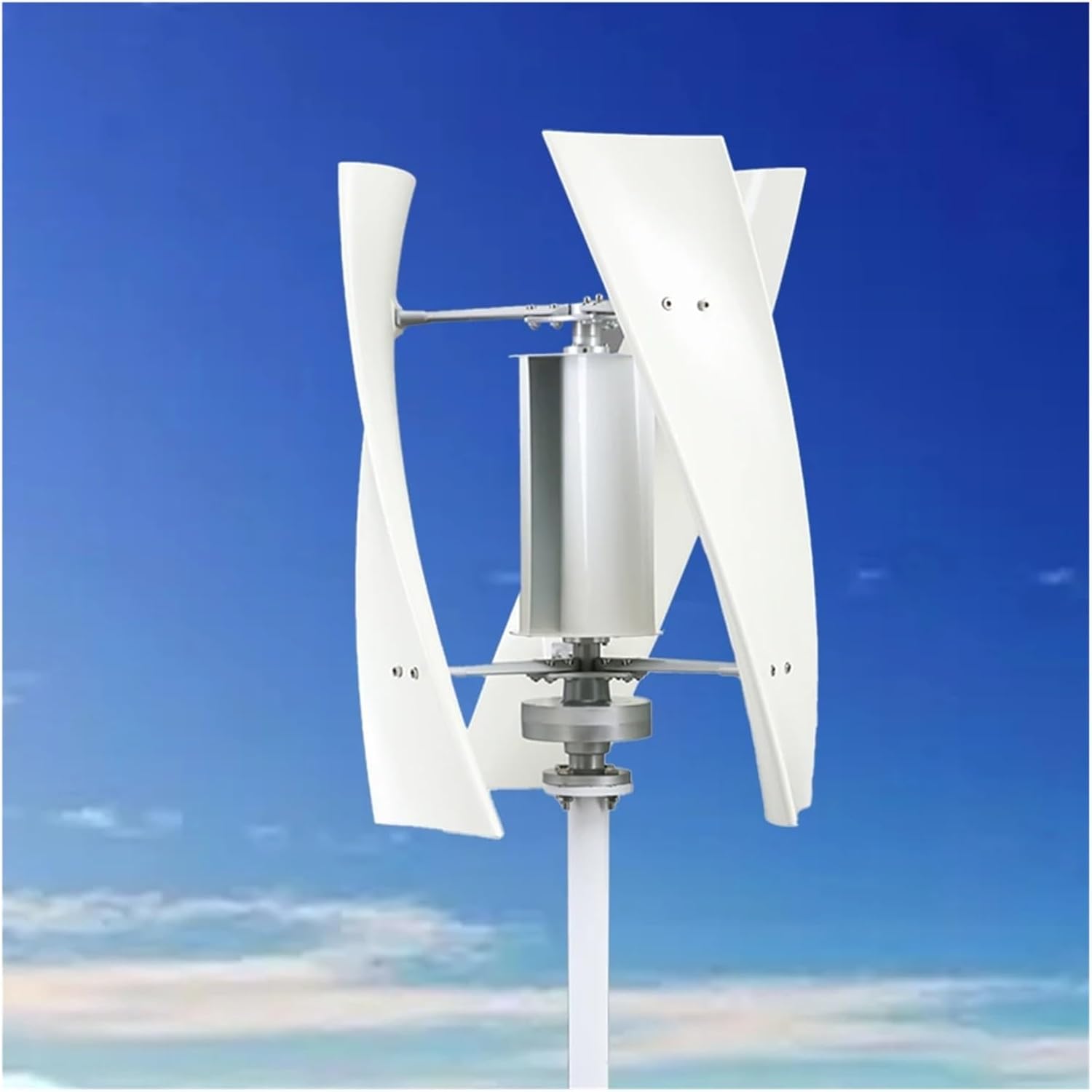 5KW 5000W 3000W 6KW Vertical Axis Windmill Turbine Generator 12V 24V 48V with Hybrid Charge High Voltage Boost Controller Low Starting Speed for Home(White,12V_5KW)