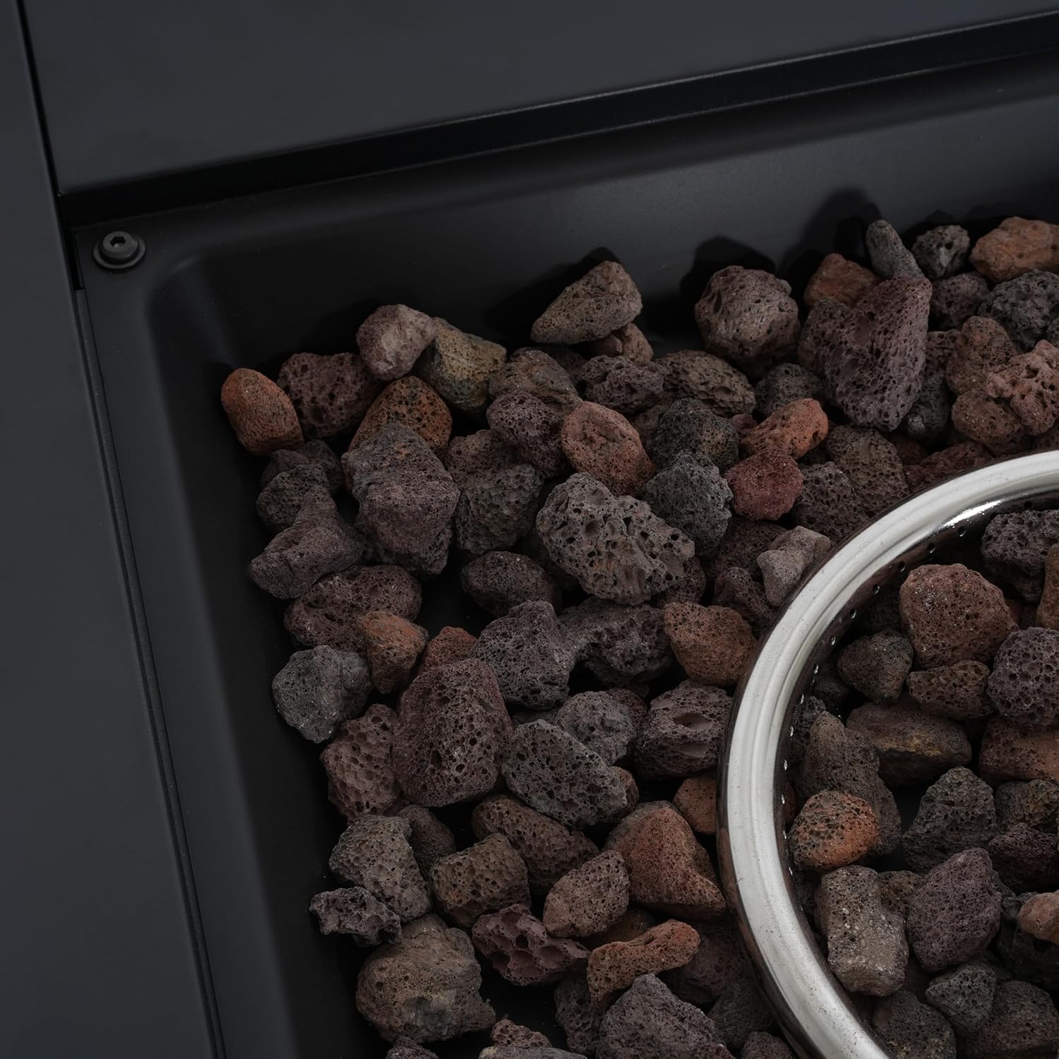 30 Inch Square Propane Fire Pit Table, 40,000 BTU Outdoor Steel Fire Pit in Black for Patio, Portable Gas Fire Pits for Outside Backyard Garden Deck Use with Cover & Lava Rocks, Only Table -N410B