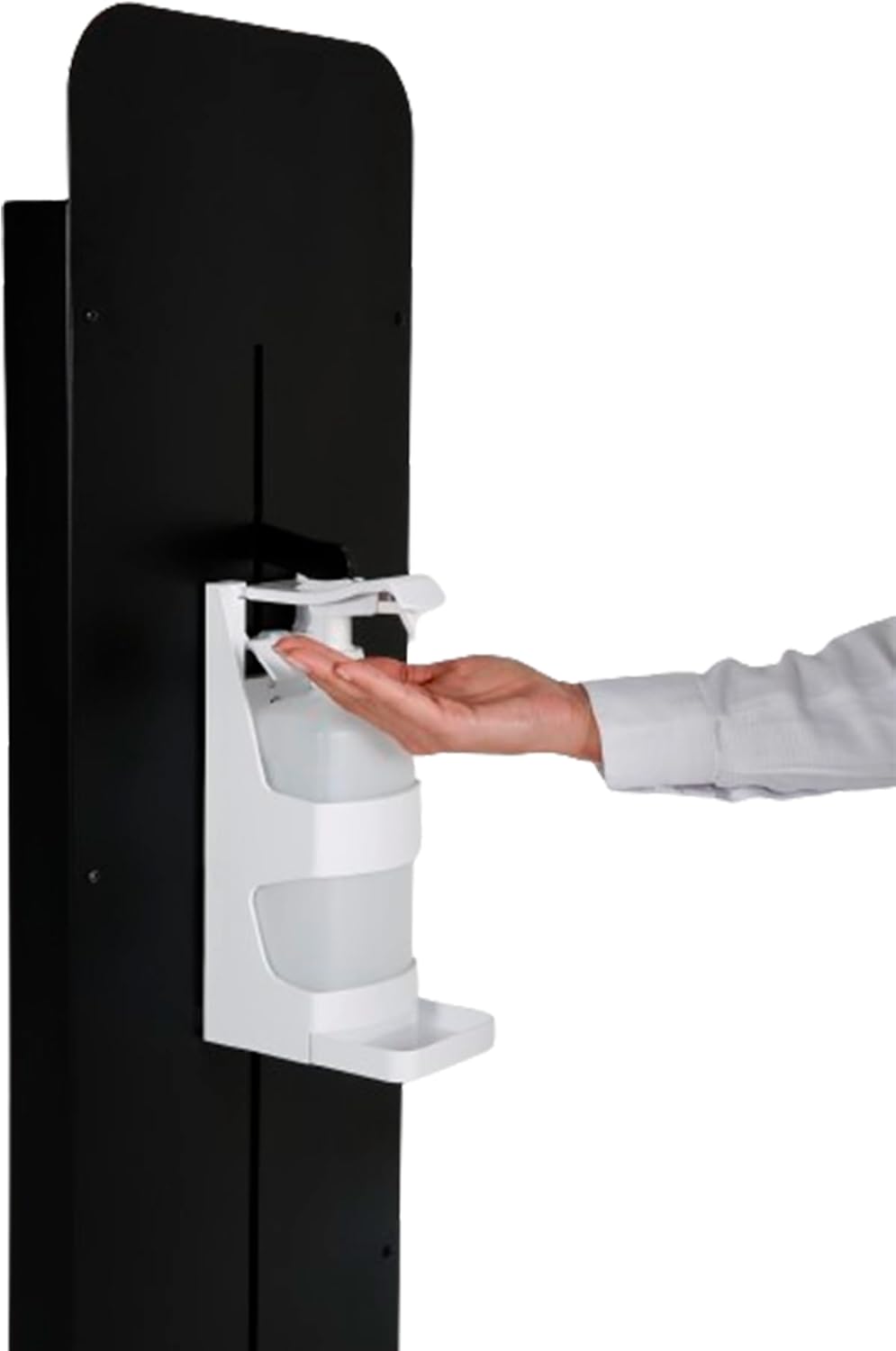 M&T Displays Handsfree Touchless Foot Operated Refillable Hand Sanitizer Dispenser Station 1000 mL. (33.8 oz.) for Liquid/Lotion Soap or Sanitizing Products Floor Standing (Black)