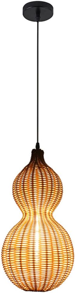 Gourd Shape Hanging Lights Outdoor Landscape Lighting Coastal Waterproof Corridor Chinese Industrial Chandelier Faux Rattan Fittings for Kitchen Dining Room Courtyard Hanging Lamps E26