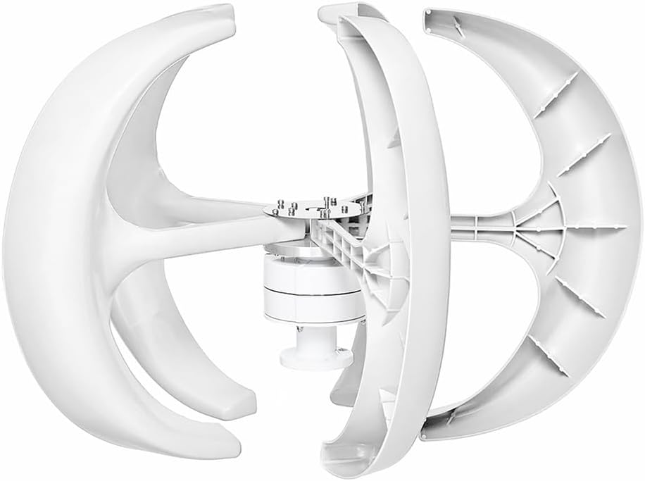 2000W Low Noise Vertical Wind Turbine Generator Kit, 2M/S Low Wind Speed Start 12V 24V 48V Wind Power Generator Kit W/Controller for Home, Boat, Garden