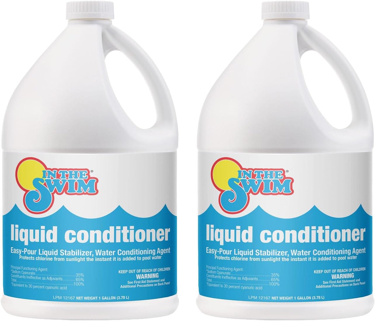 In The Swim Liquid Conditioner – Fast-Dissolving, pH-Neutral Stabilizer for Long-Lasting Water Chemistry Protection - 1 Gallon - 2 Pack
