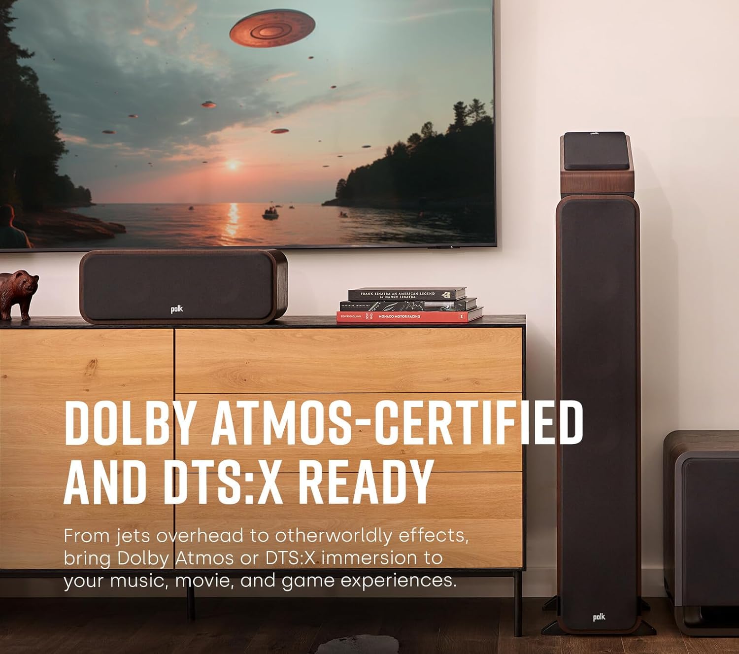 Polk Signature Elite ES90 Height Module Speaker (Pair) for Immersive Overhead Sound, Terylene Dome Tweeter, Mica-Fortified Polypropylene Midrange Woofer, Dolby Atmos, DTS:X, & IMAX Enhanced, Black