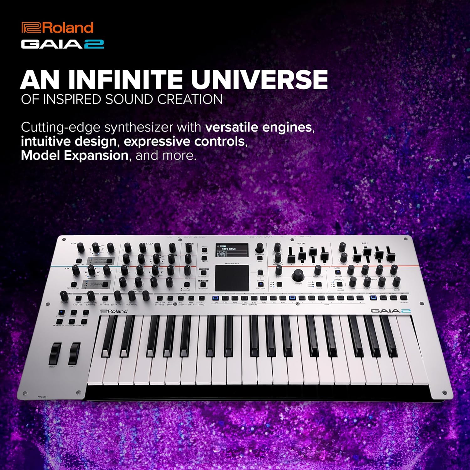 Roland GAIA 2 Synthesizer | Advanced Sonic Capabilities | Hybrid Sound Engine Combining Wavetable & Virtual Analog Synthesis | On-Board Motional Pad