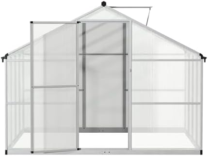 Polycarbonate Greenhouse Walk-in Green House Kit Garden Plants Grow,Aluminum Garden Greenhouse 5.9 m² Versatile 242 x 238 cm Base Ideal for Plants Vegetables and Flowers Durable Outdoor Grow